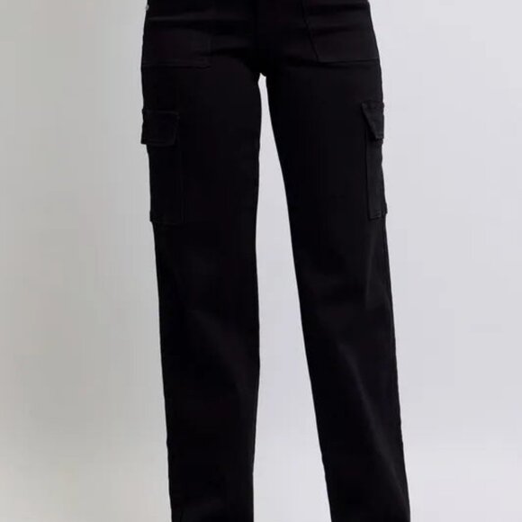 Hazel Blues® | Judy Blue High Waist Cargo Wide Leg Jeans - Picture 1 of 13